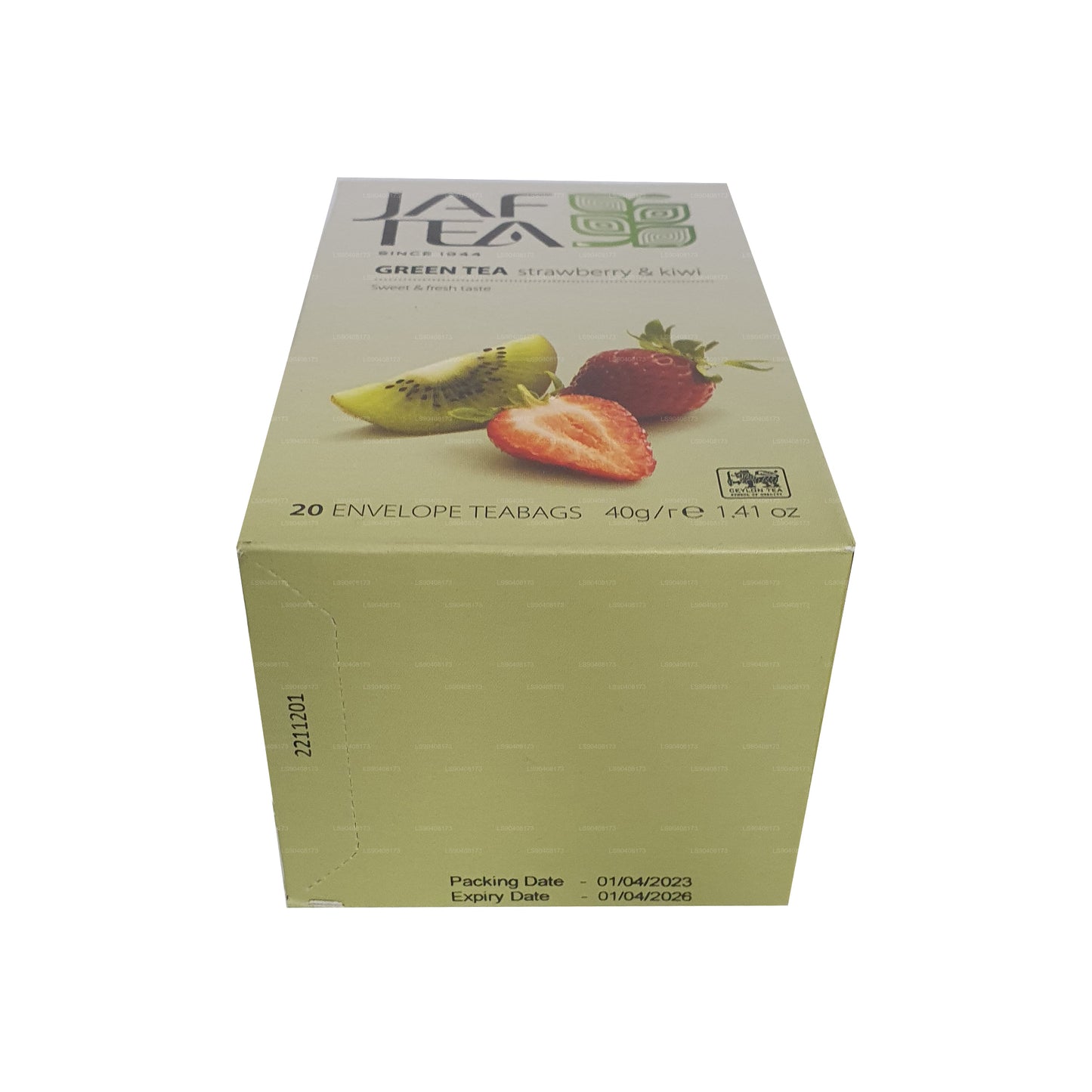 Jaf Tea Strawberry and Kiwi Green Tea (40g) Foil Envelope Tea Bags