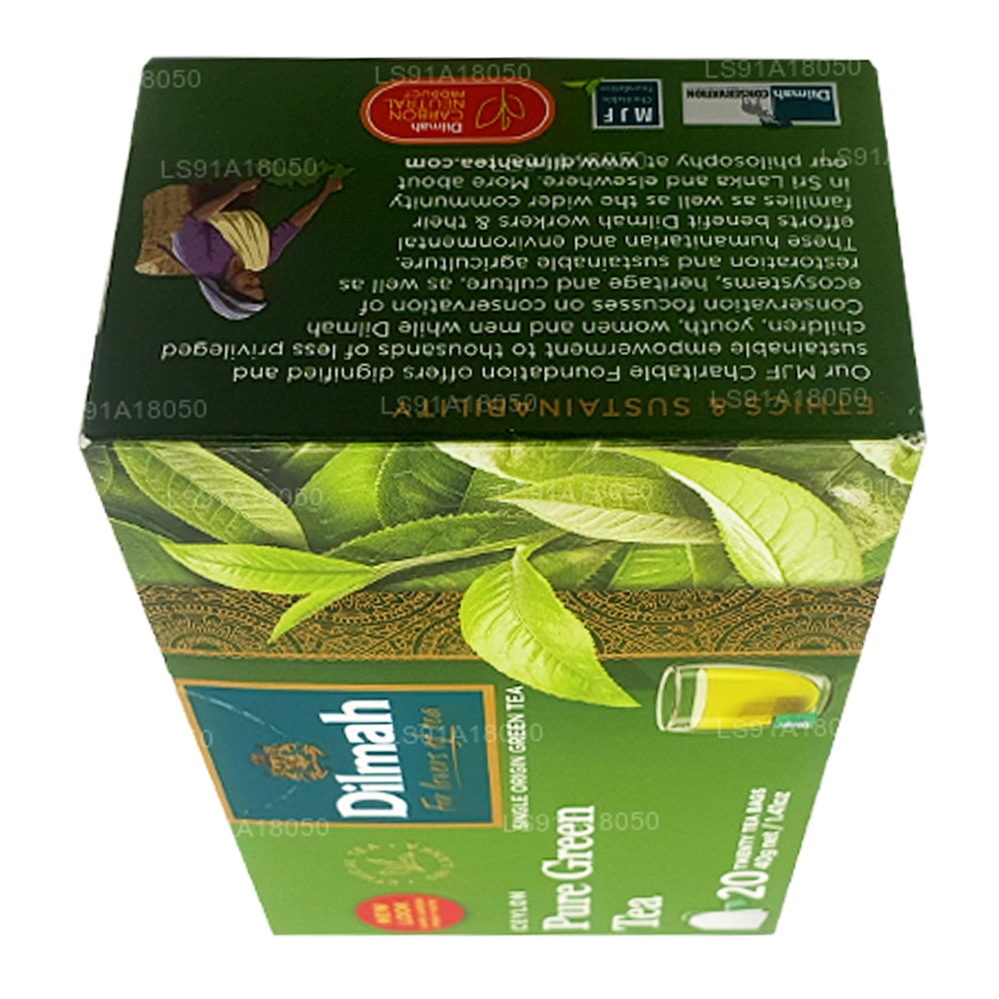 Dilmah Ceylon Pure Green Tea (40g) 20 Tea Bags