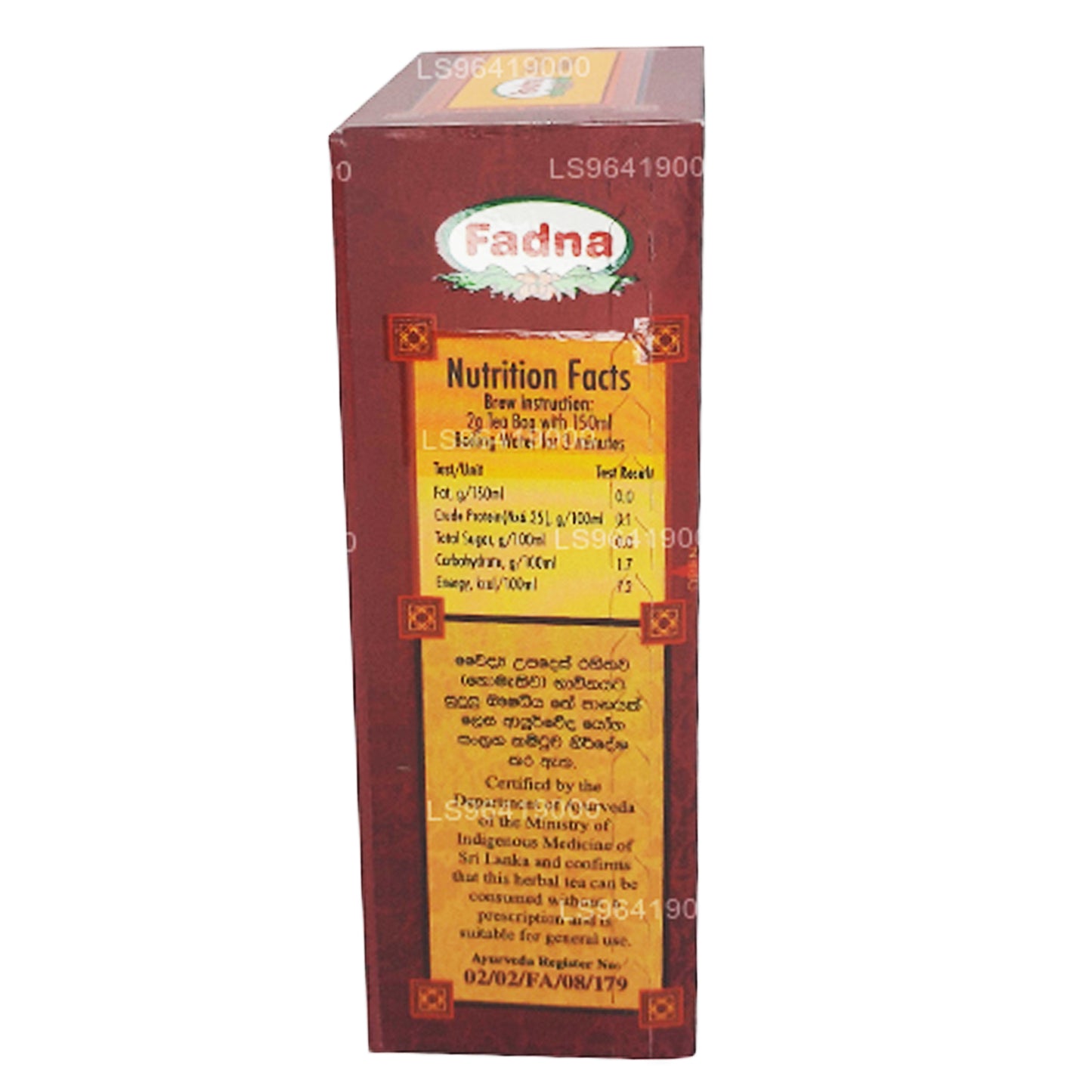 Fadna Ranawara Herbal Tea (20g) 10 Tea Bags