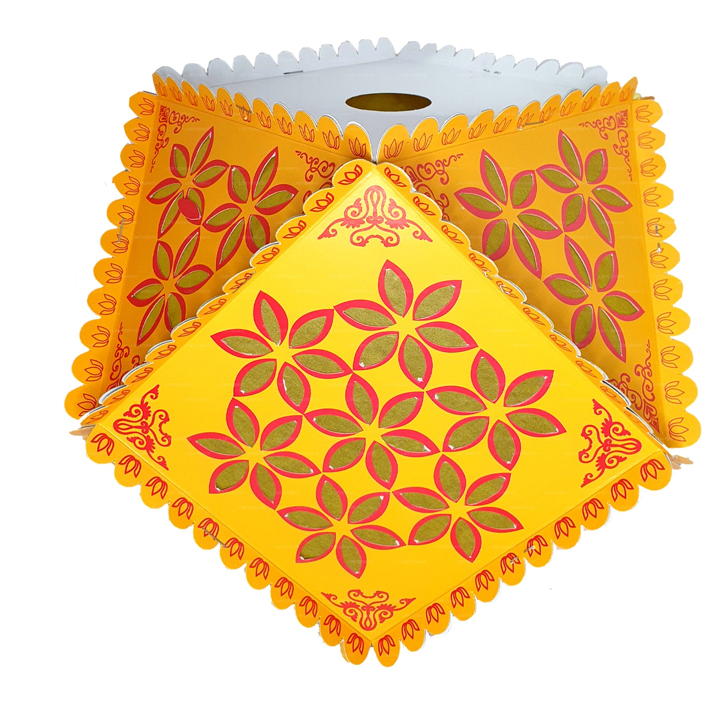 Lakpura Cardboard Vesak Lanterns (Atapattam Koodu) 3Pcs Pack