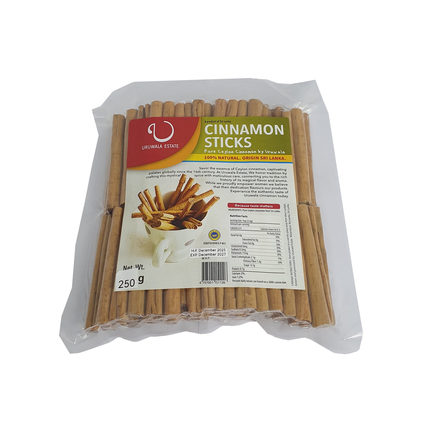 Uruwala Estate "C5 Special" Grade Cinnamon Sticks