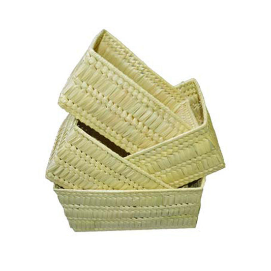 Lakpura® Palmyrah Basket Square Shape (Four Pieces) Design B