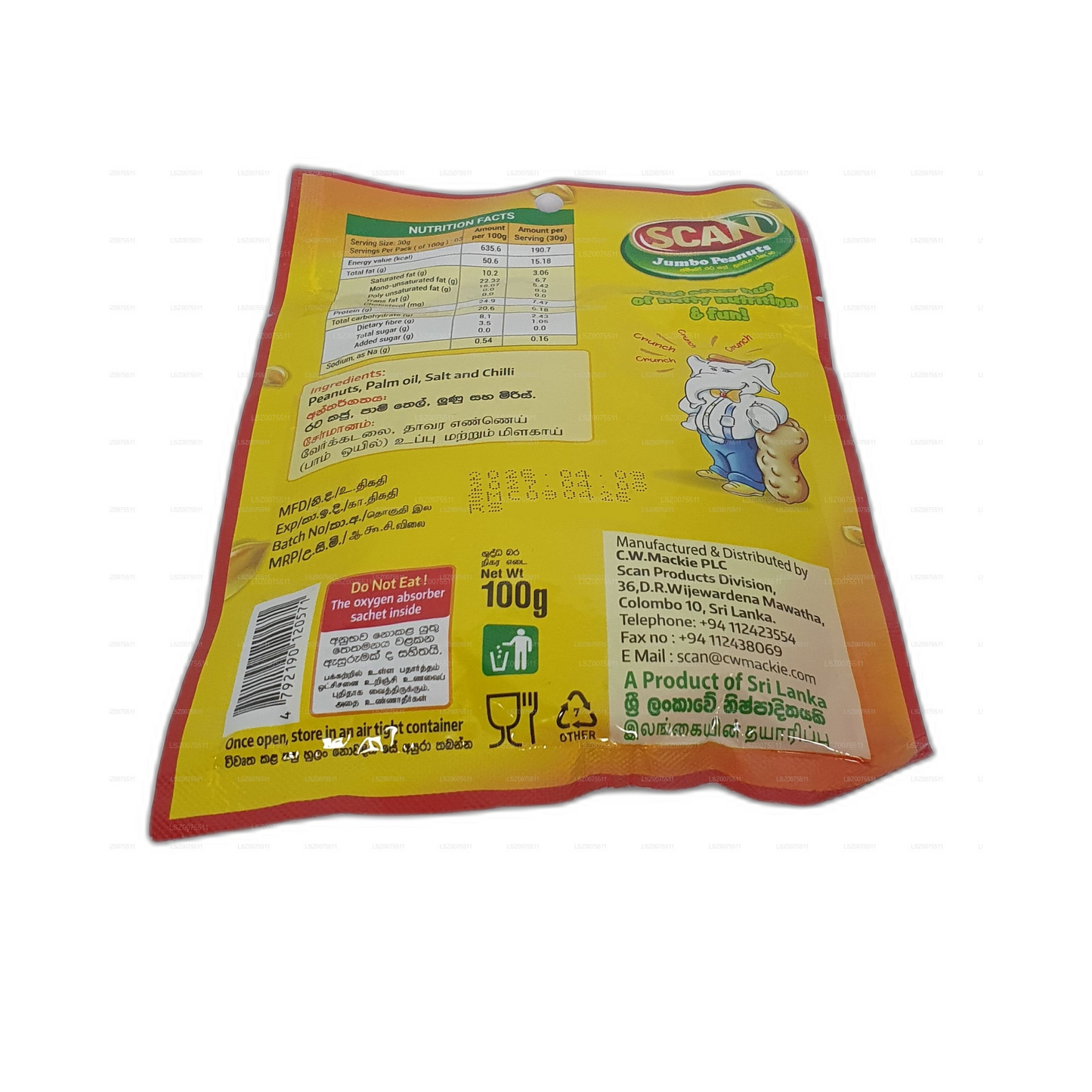 Scan Chilli Jumbo maapähklid (100g)