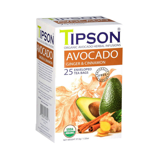 Tipson Organic Avocado with Ginger and Cinnamon (37.5g) 25 Enveloped Tea Bags