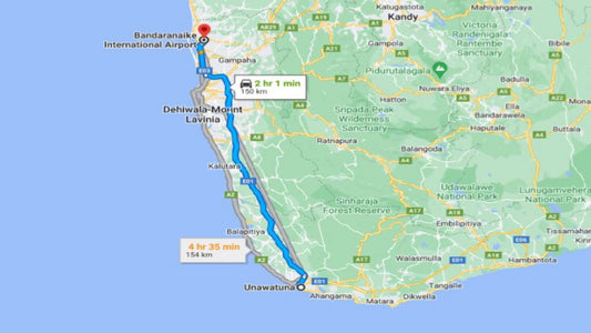 Privaattransport Unawatuna linnast Colombo lennujaama (CMB)