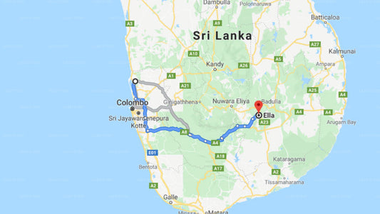 Transfer between Colombo Airport (CMB) and Ella Jungle Inn, Ella
